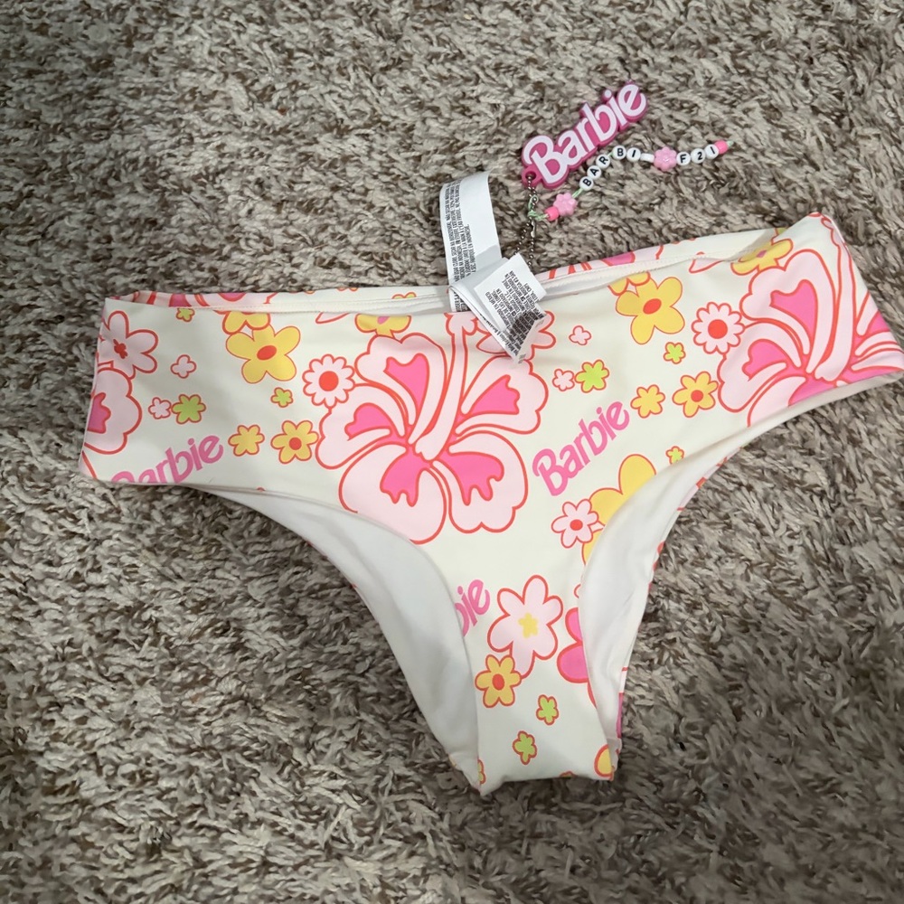 Barbie Floral Bikini Bottom with Pink and Yellow